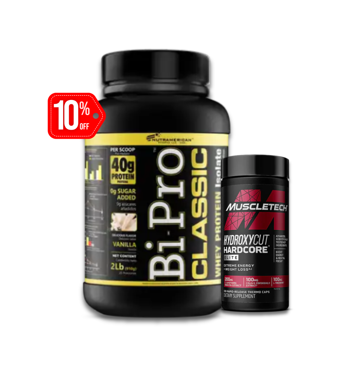 Bipro 2lb + Hydroxycut Hardcore Muscletech 100 caps